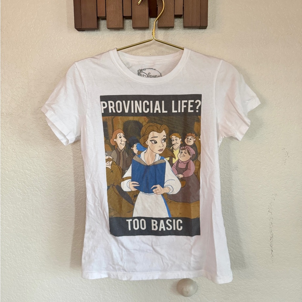 Disney White Belle 'Provincial Life? Too Basic' Graphic Tee